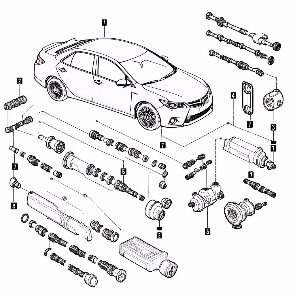 Schéma des pièces détachées Toyota Camry 2012