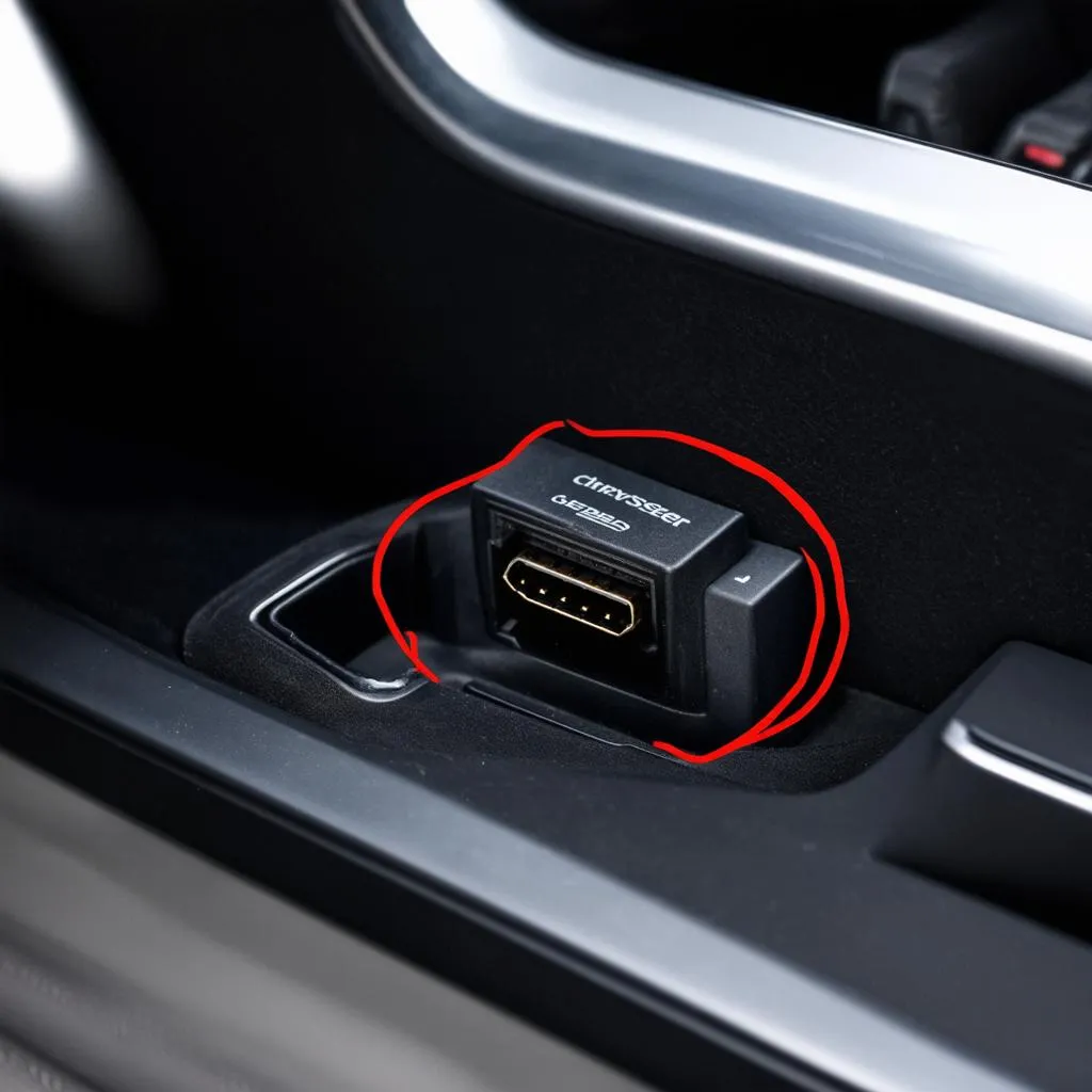 Emplacement du port OBD dans une Chrysler 300 2018