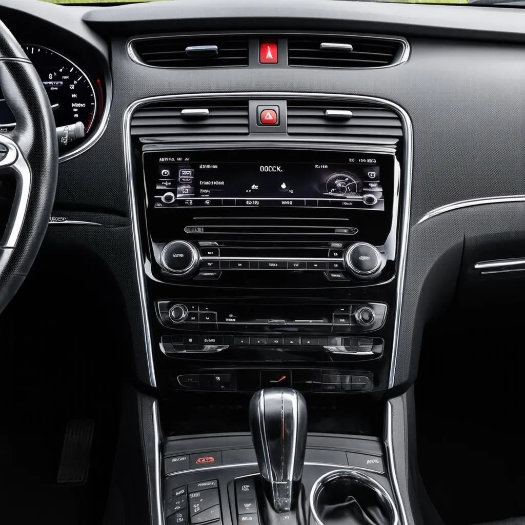 Chrysler 300C interior with a focus on the car radio