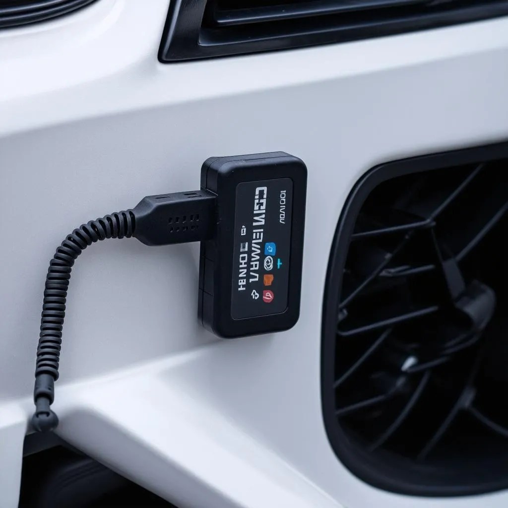 Adaptateur Bluetooth ELM327 branché sur le port OBD d'une voiture