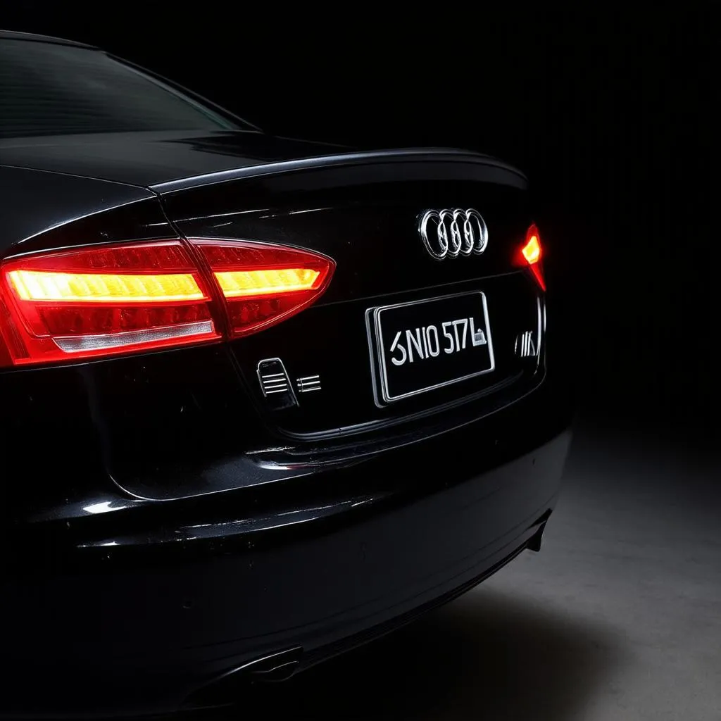 Audi A4 2010 tail lights at night