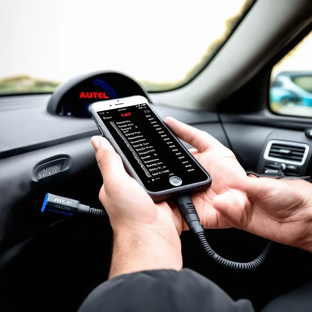 Diagnostic automobile avec Autel Phone