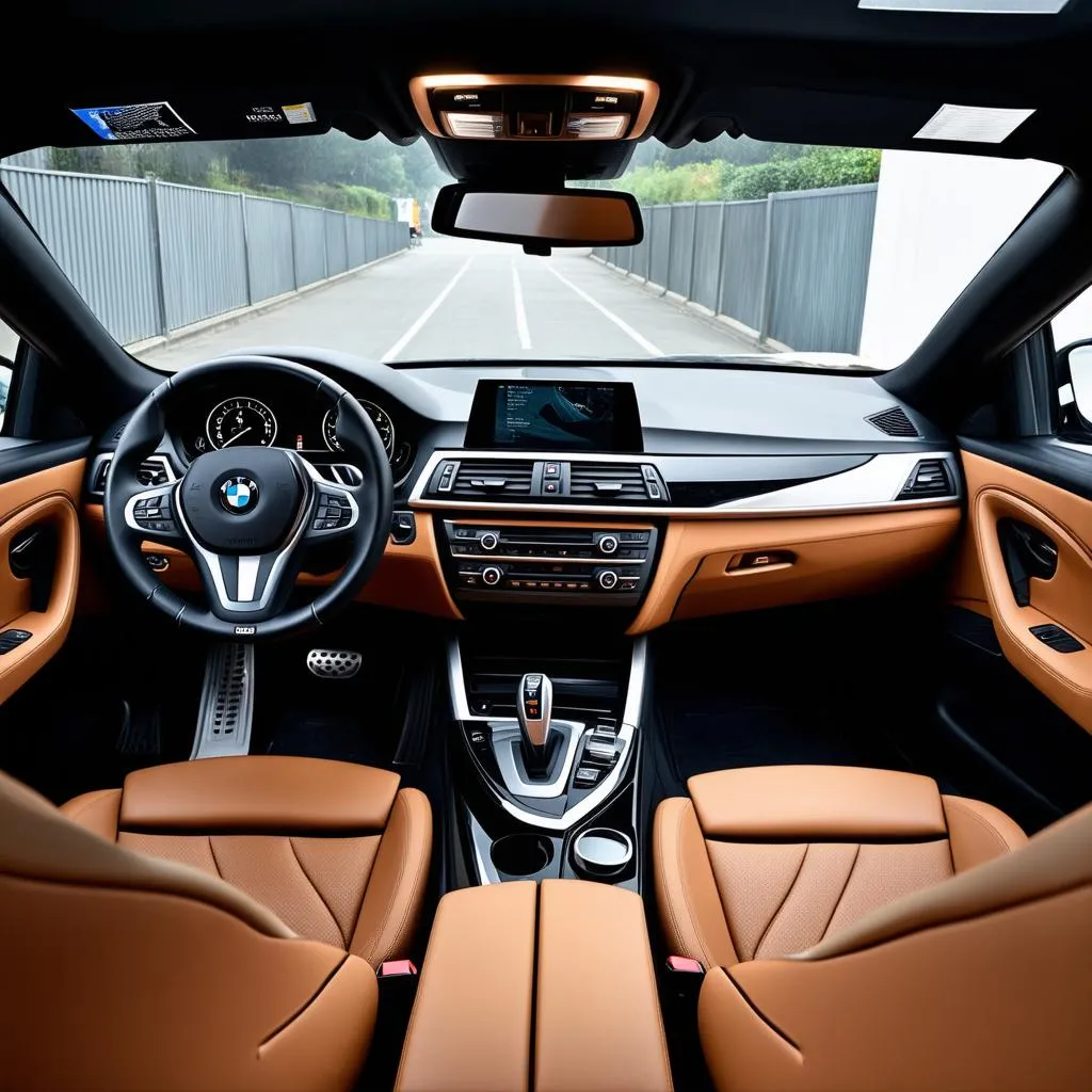 Clean and organized BMW car interior