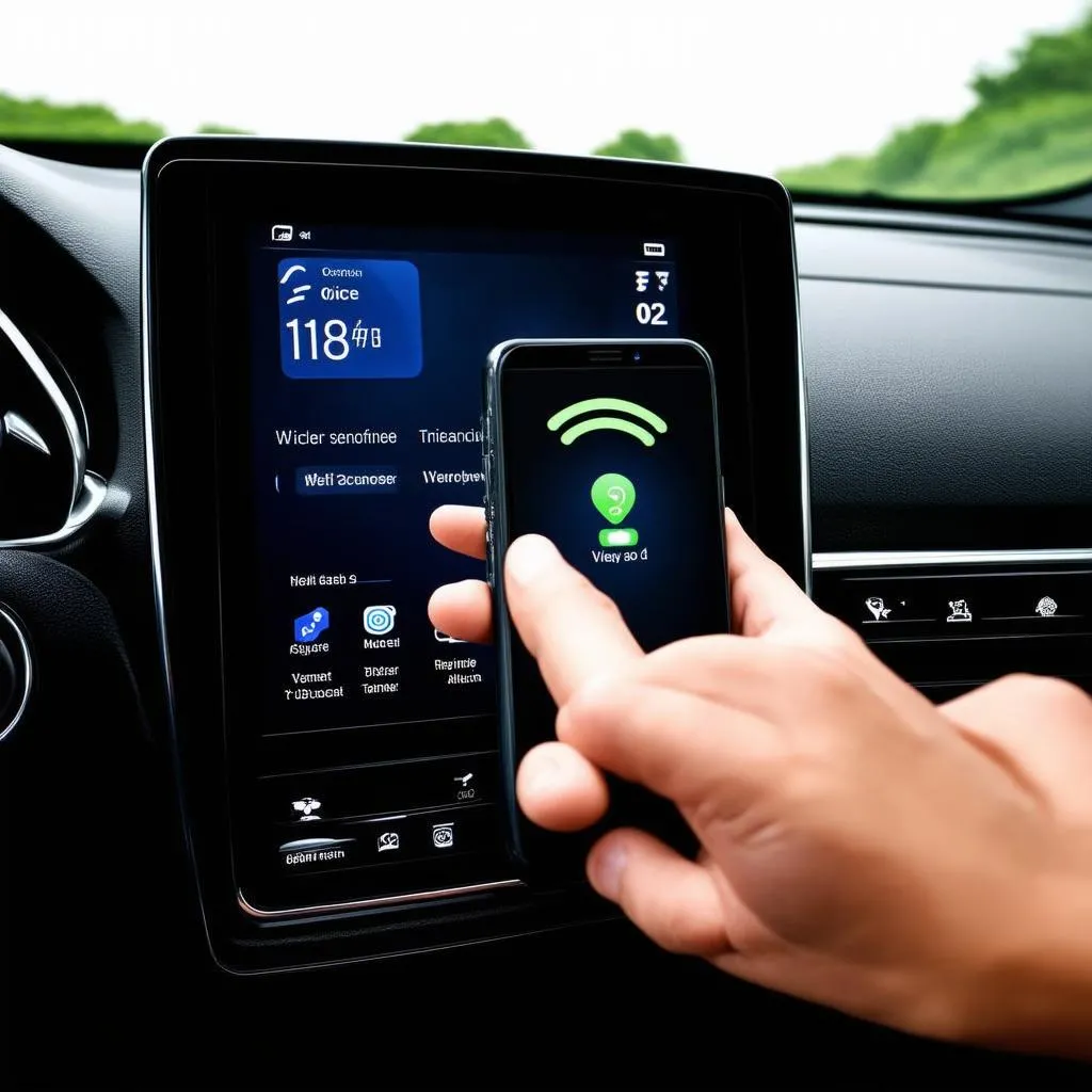 Smartphone connected to car's infotainment system