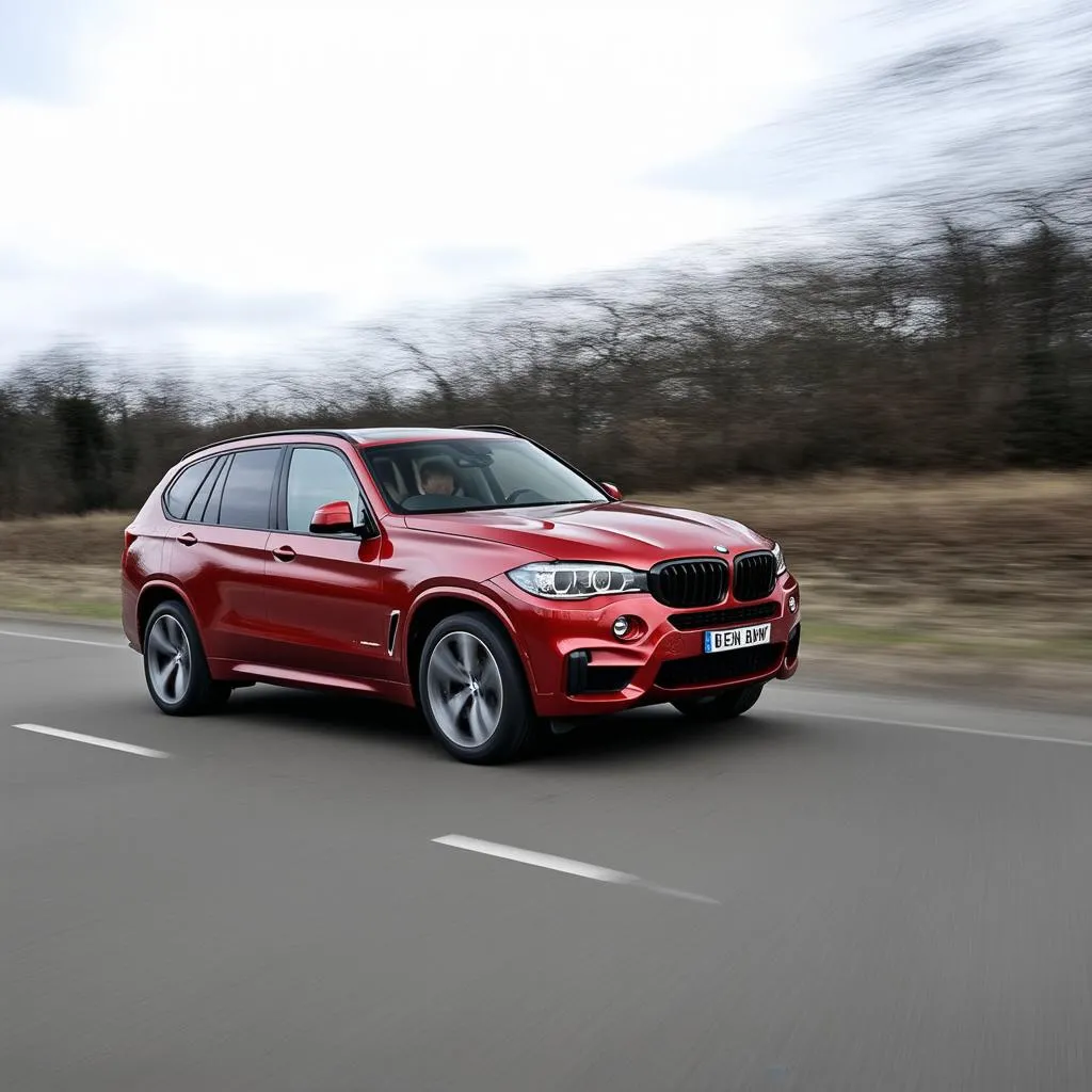 BMW X5 en pleine accélération