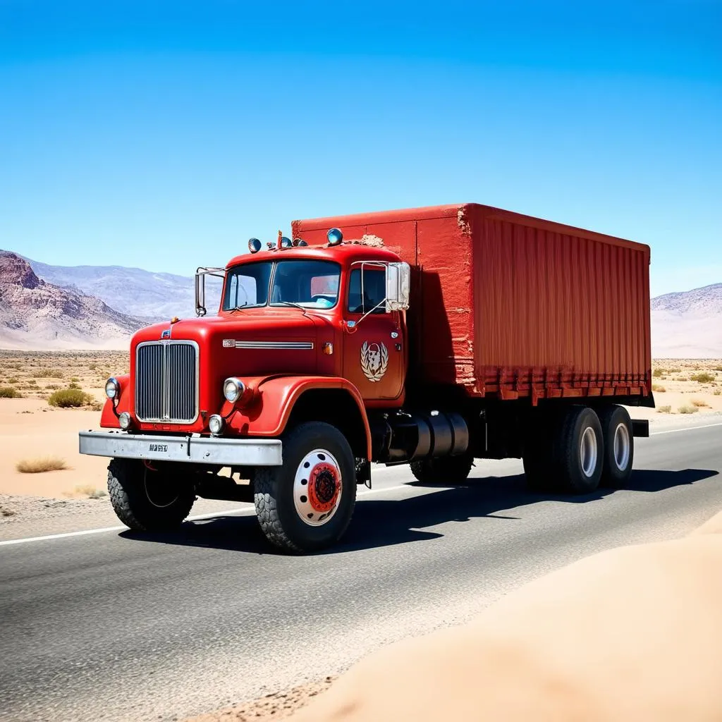 Camion Mack 1950 sur la route