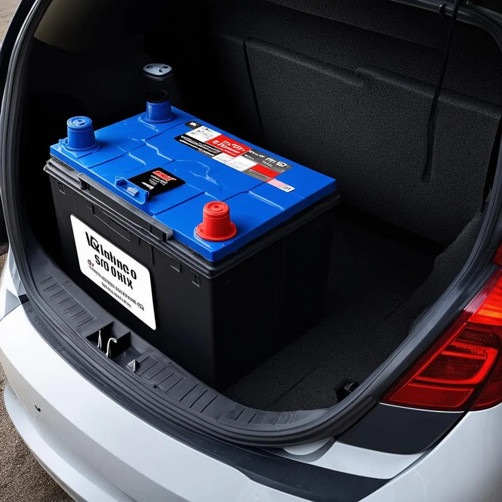 Car battery in trunk