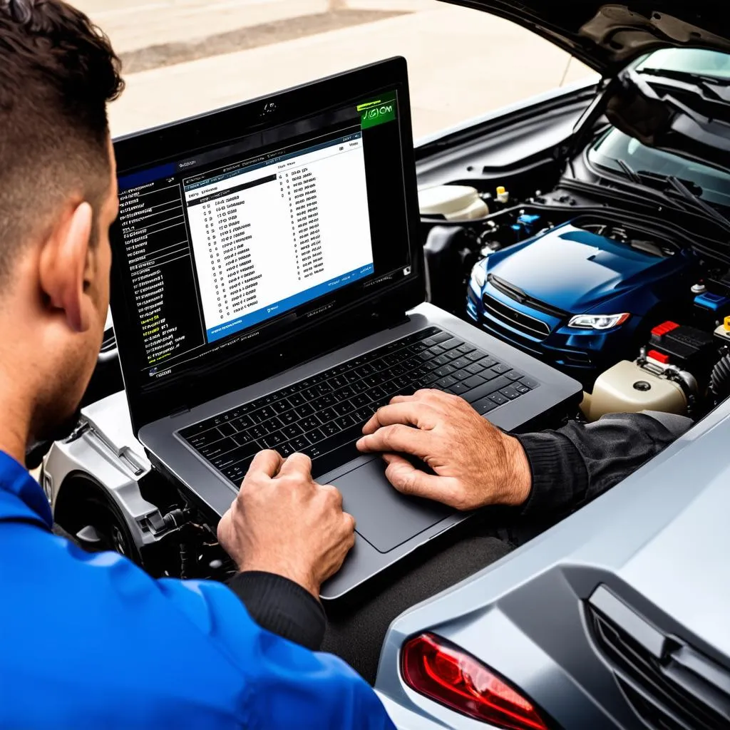 Logiciel de diagnostic automobile et ordinateur portable