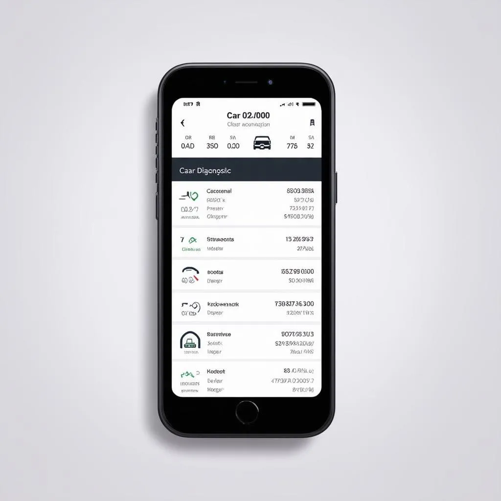 Car diagnostics app on smartphone