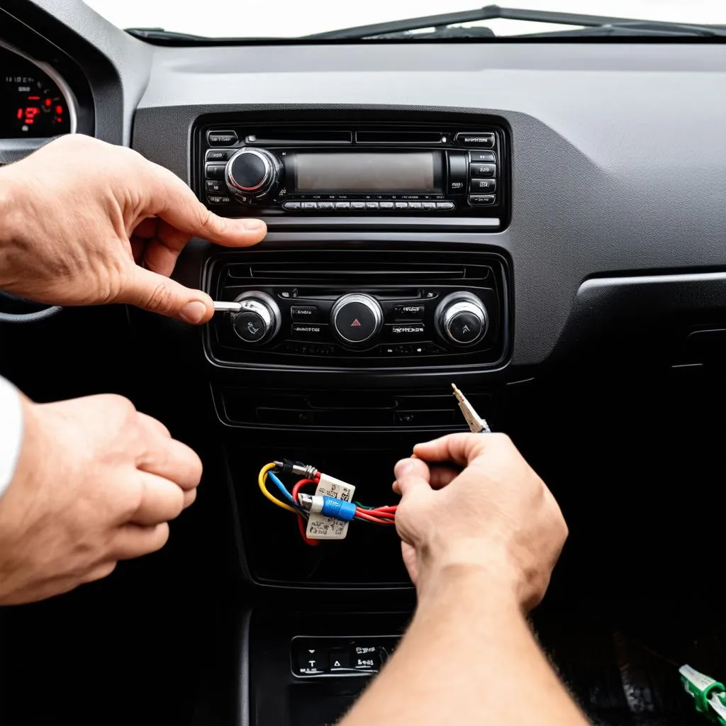 Car radio installation