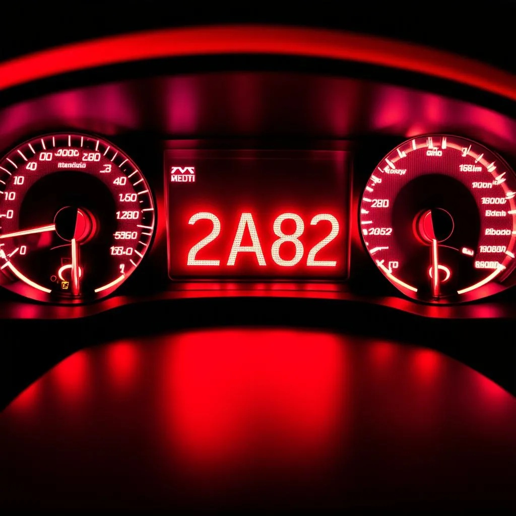 Car dashboard with error code