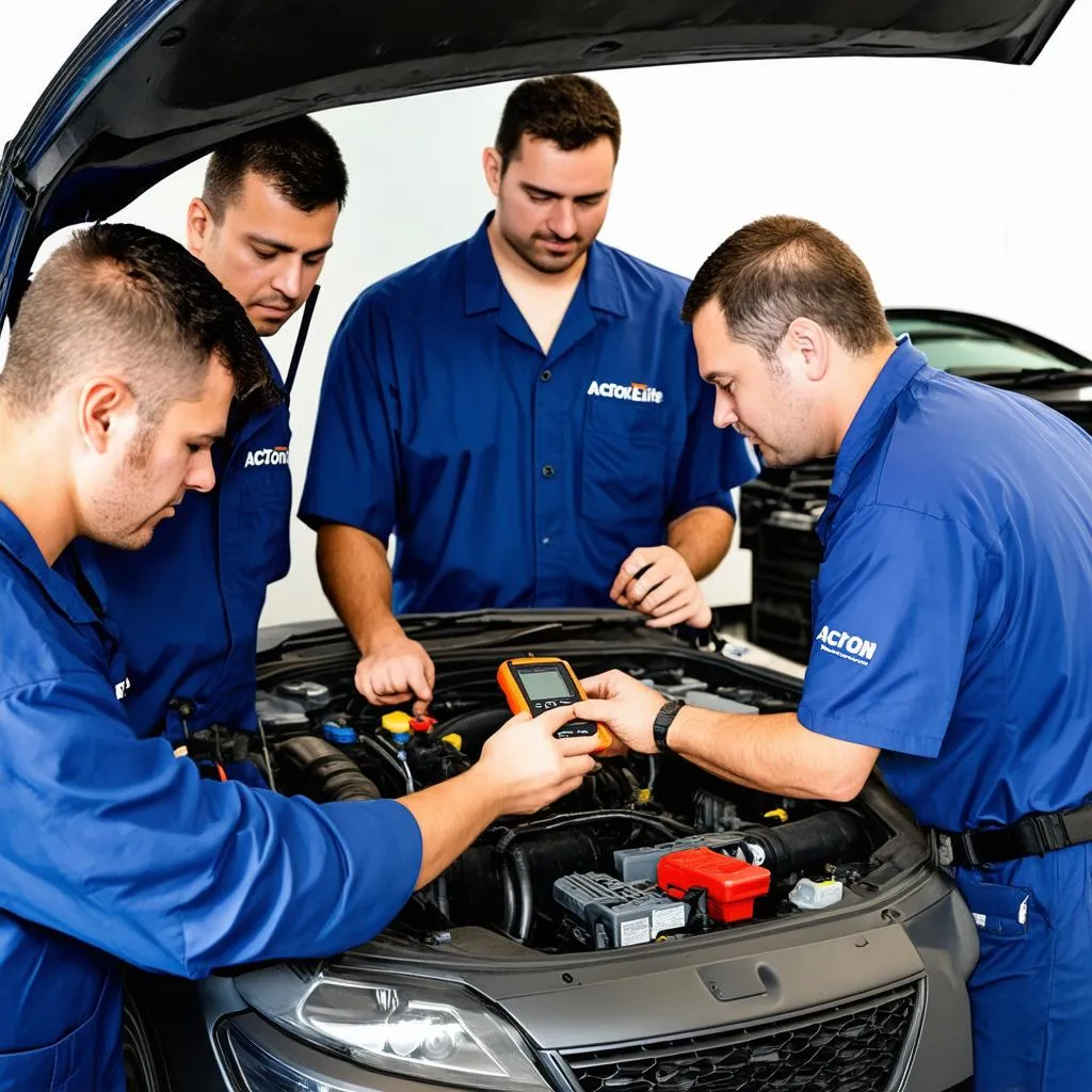 Car Mechanics Working