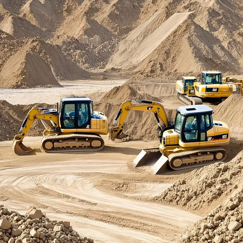 Chantier de construction Caterpillar