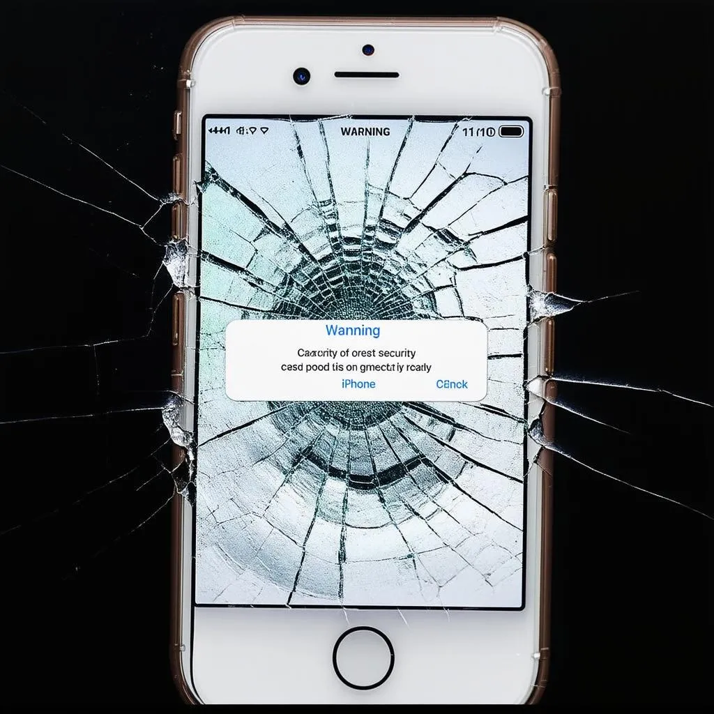 Smartphone avec un avertissement de sécurité