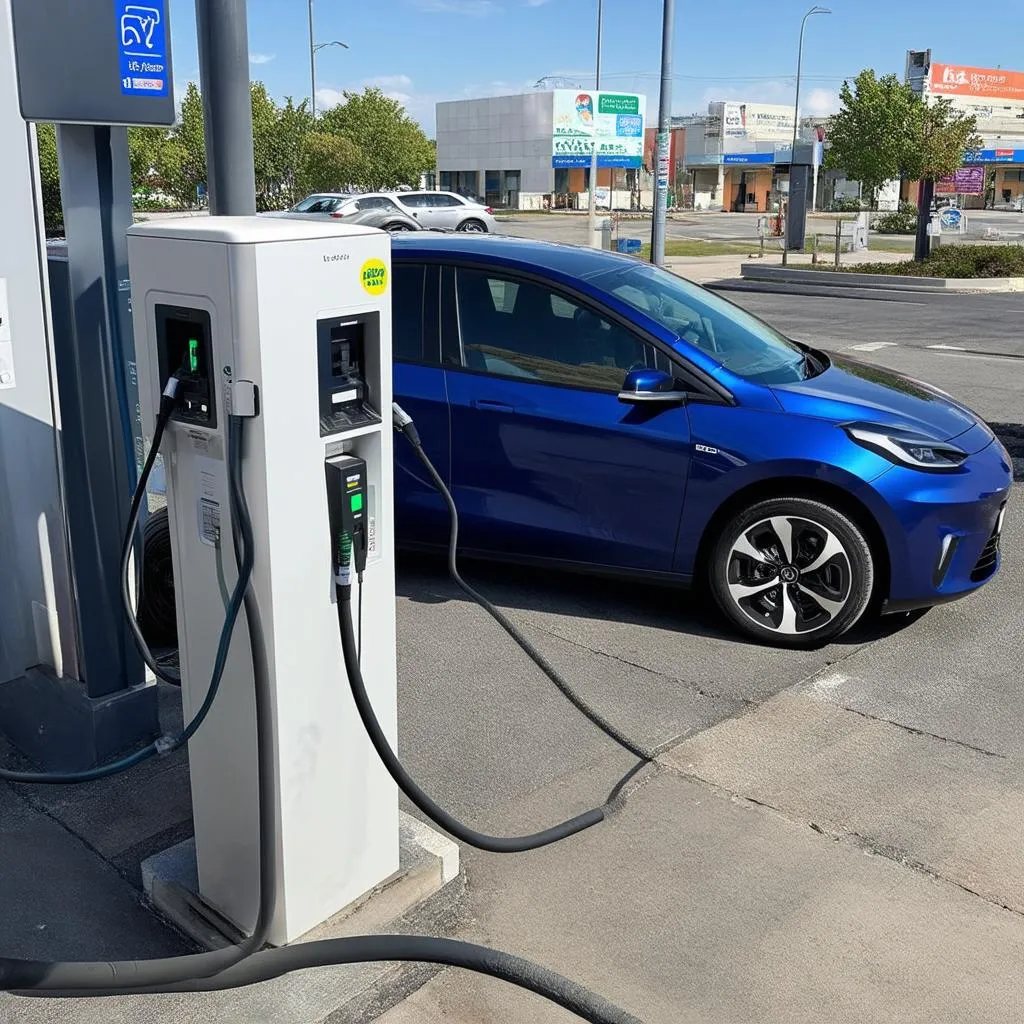 voiture électrique se recharge