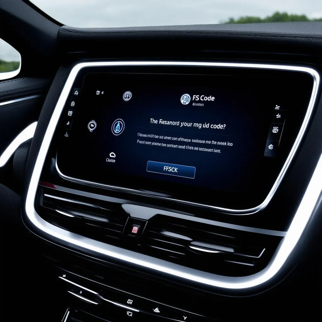 Car dashboard with FSC code prompt
