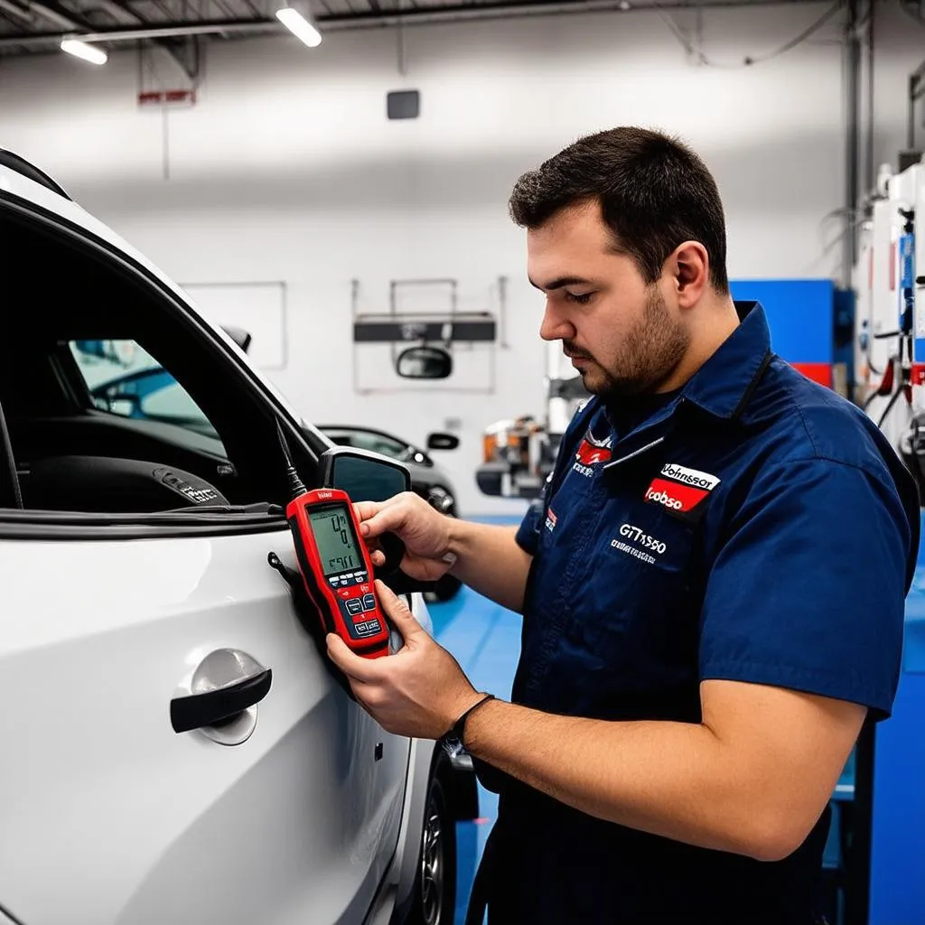 Technicien utilisant le Johnson GT150