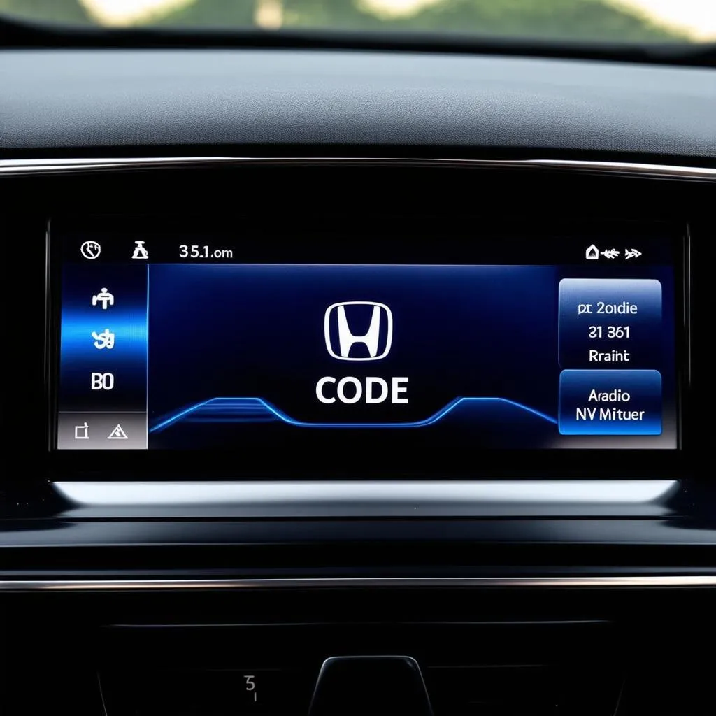 Honda Accord 2013 dashboard with radio code display