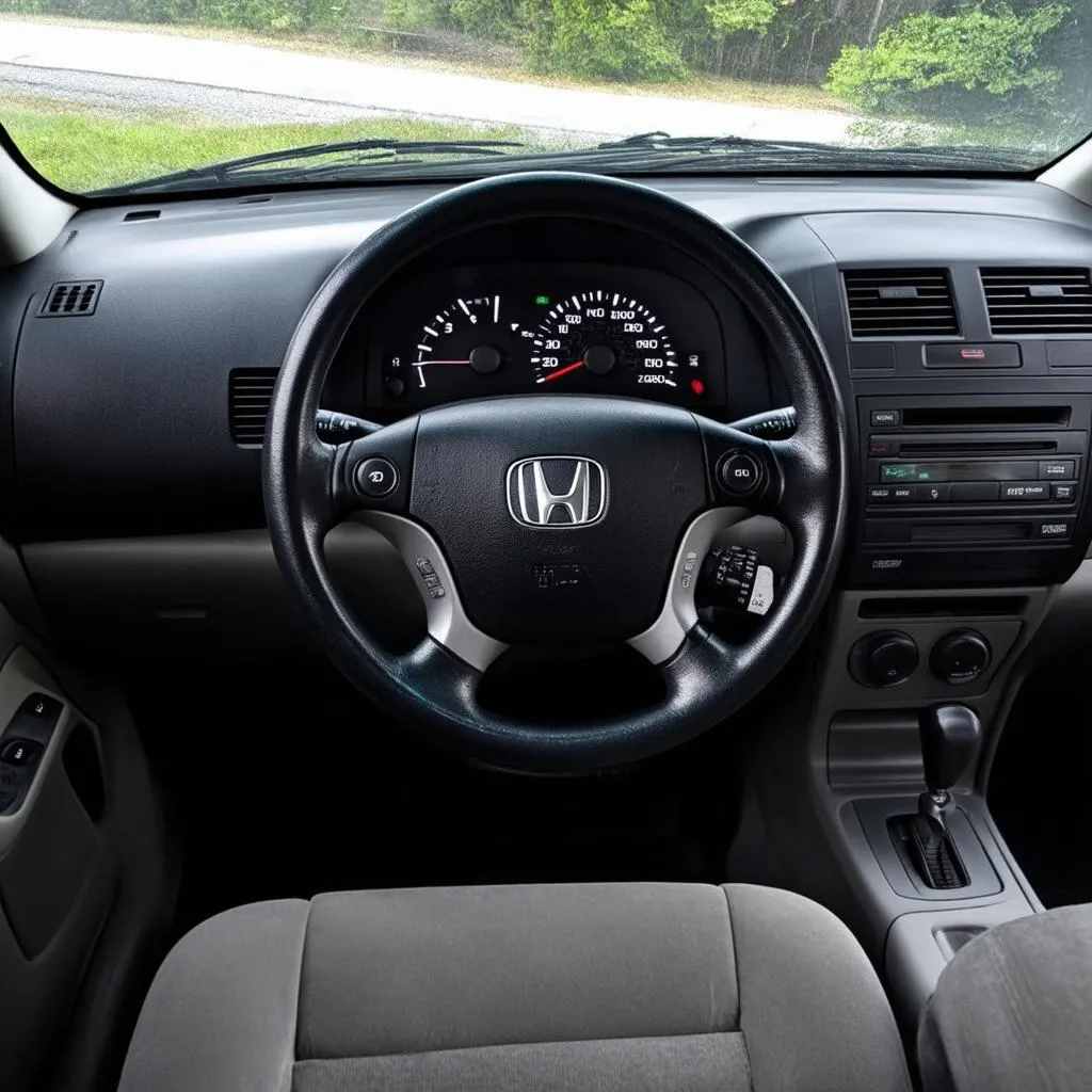 Honda CRV 2003 car interior with a focus on the radio dashboard