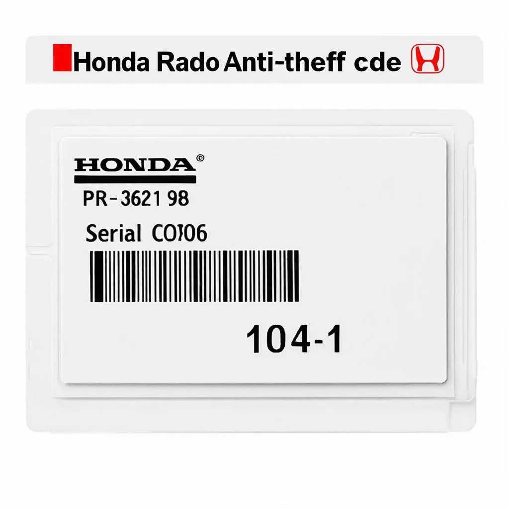 Carte de code autoradio Honda Fit 2007