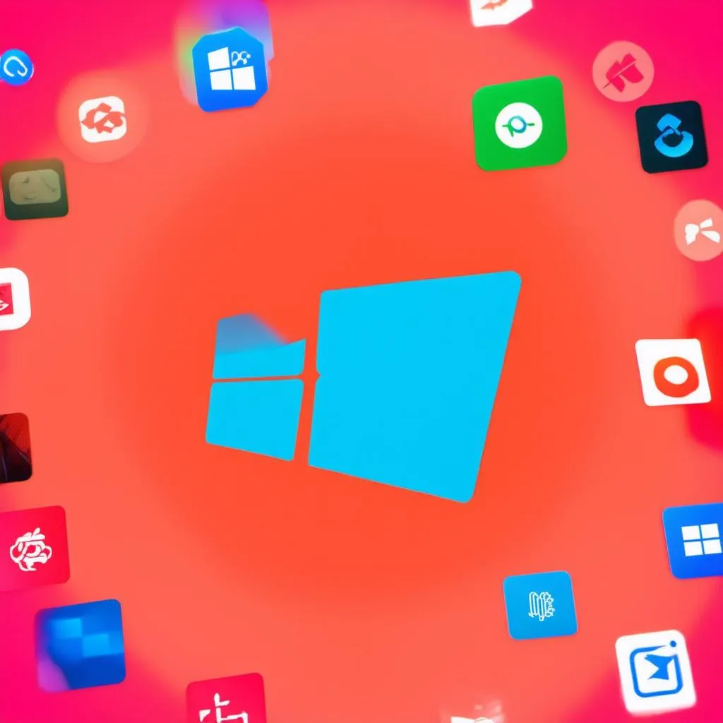 Logo Windows 11 avec icônes des applications