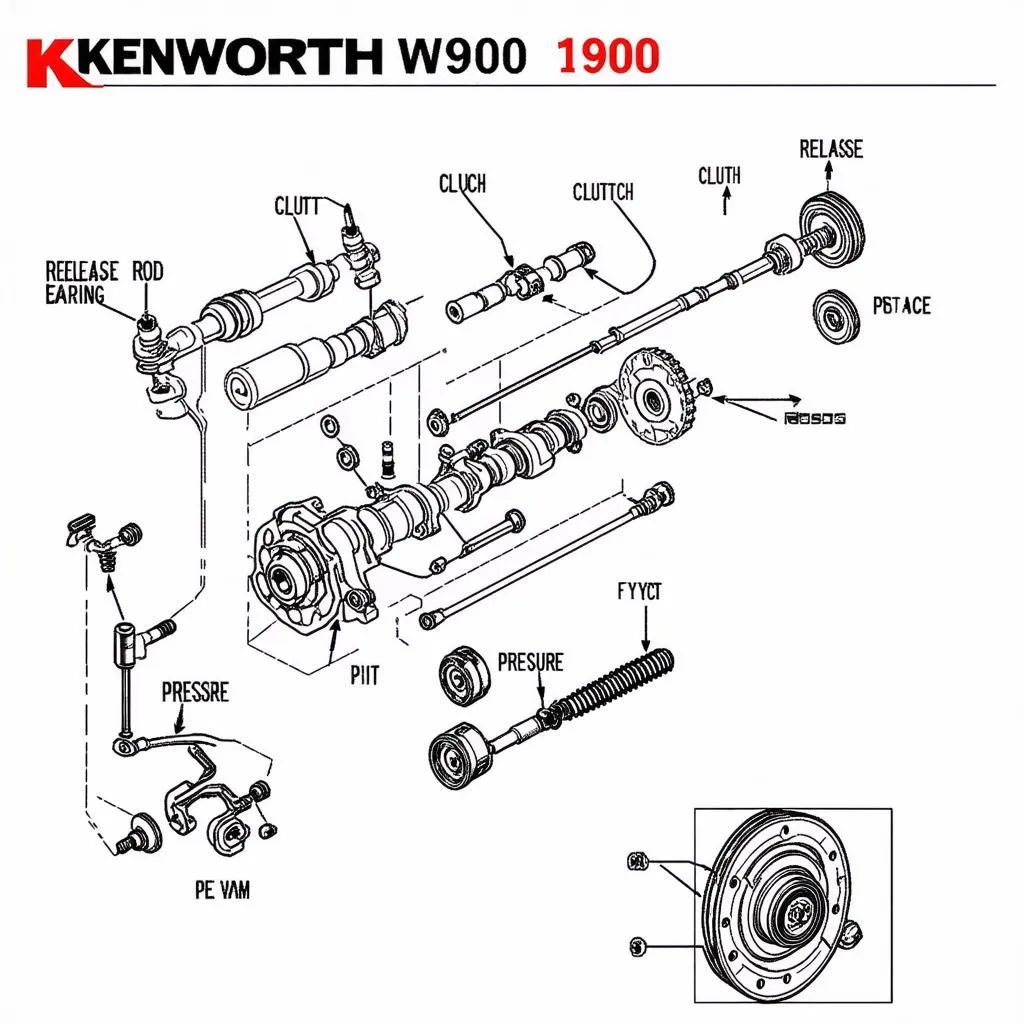 Diagramme de liaison d'embrayage Kenworth W900