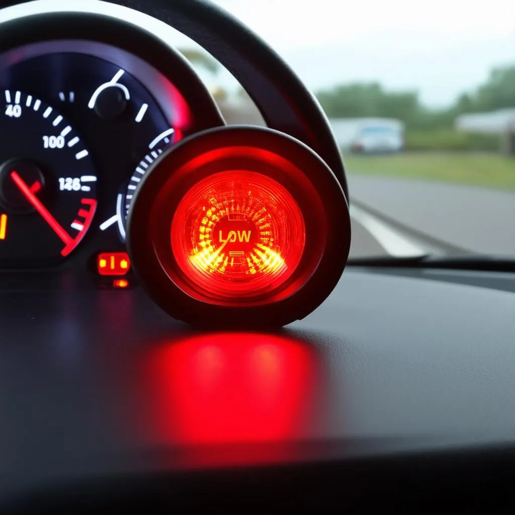 Low oil pressure warning light