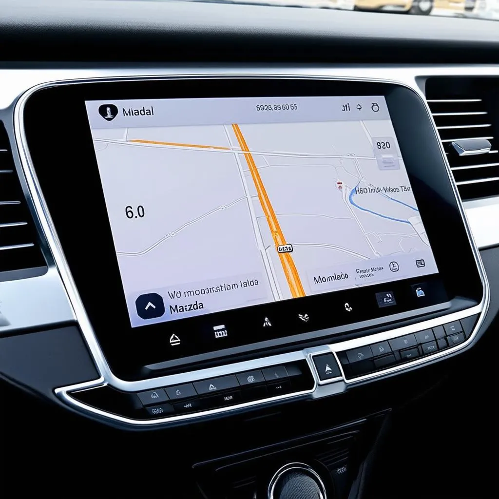 Tableau de bord Mazda avec navigation
