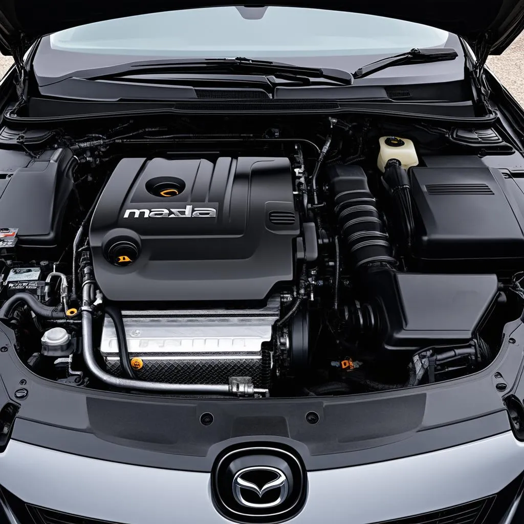 Compartiment moteur d'une Mazda