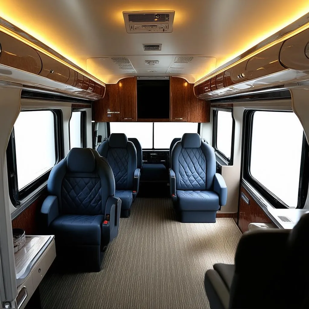 Intérieur luxueux d'un autocar MCI