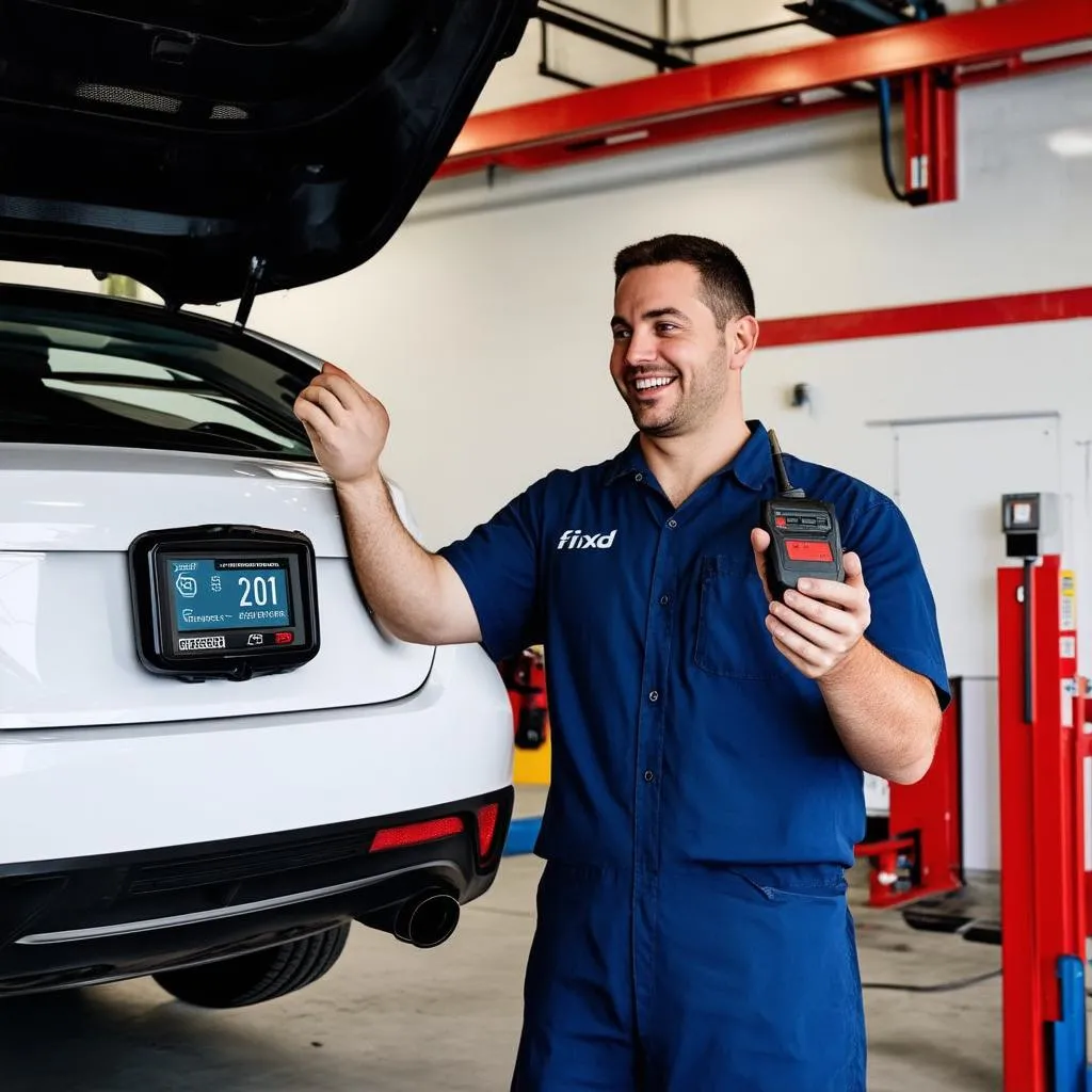 Mechanic using Fixd OBD-II 2nd generation