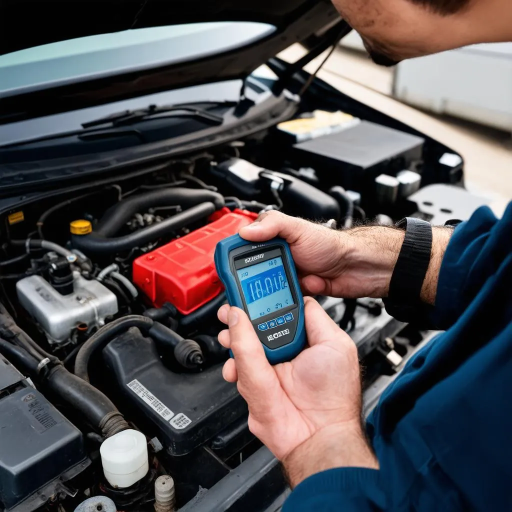 Mechanic using OBD1 Scanner