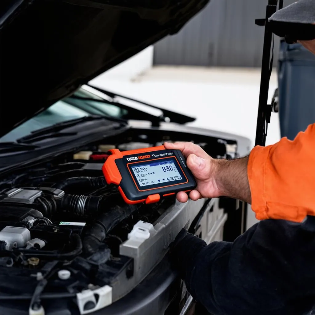 Mechanic Working on Car