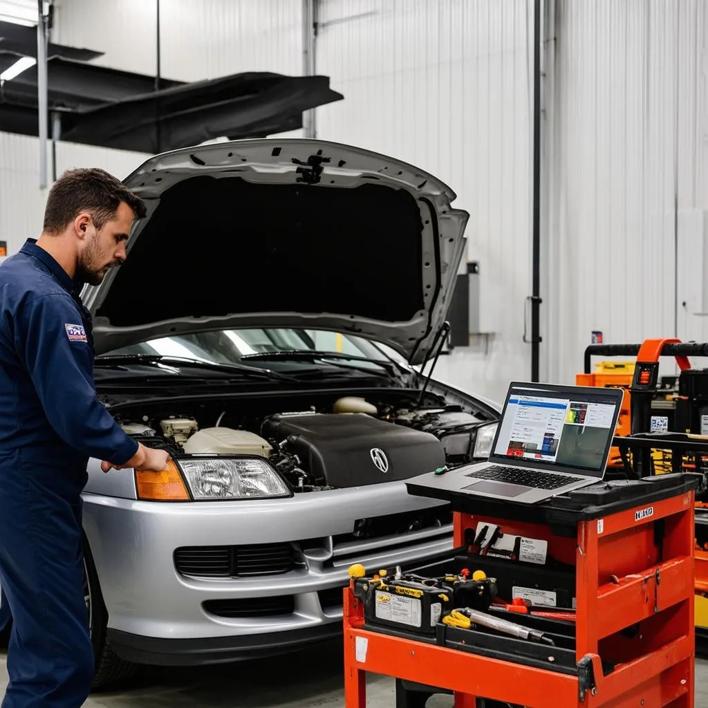 Mechanic Working on European Car