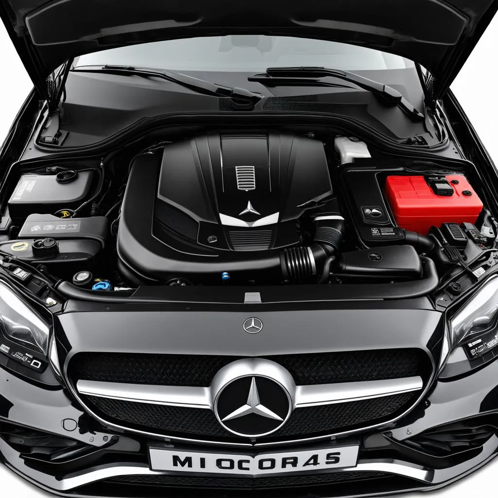 Compartiment moteur d'une Mercedes C300