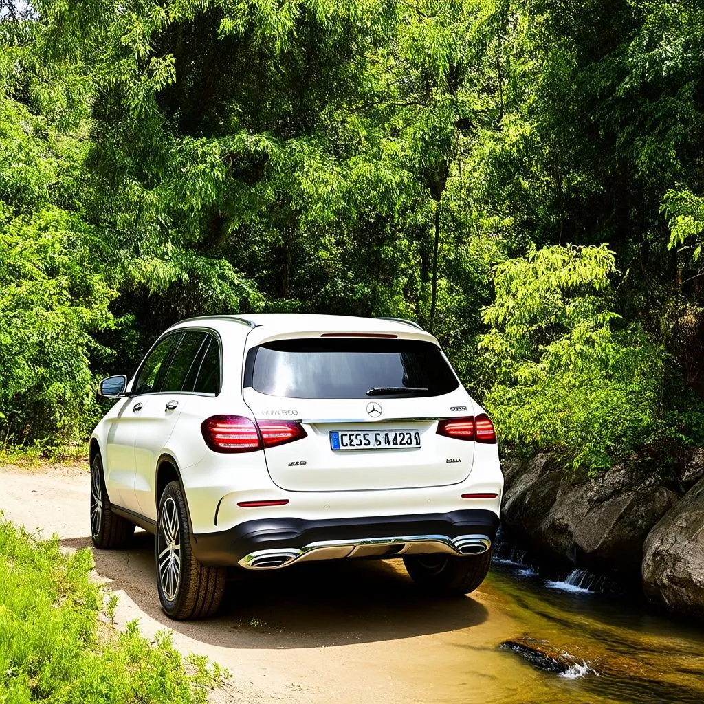 Mercedes GLC dans un environnement naturel