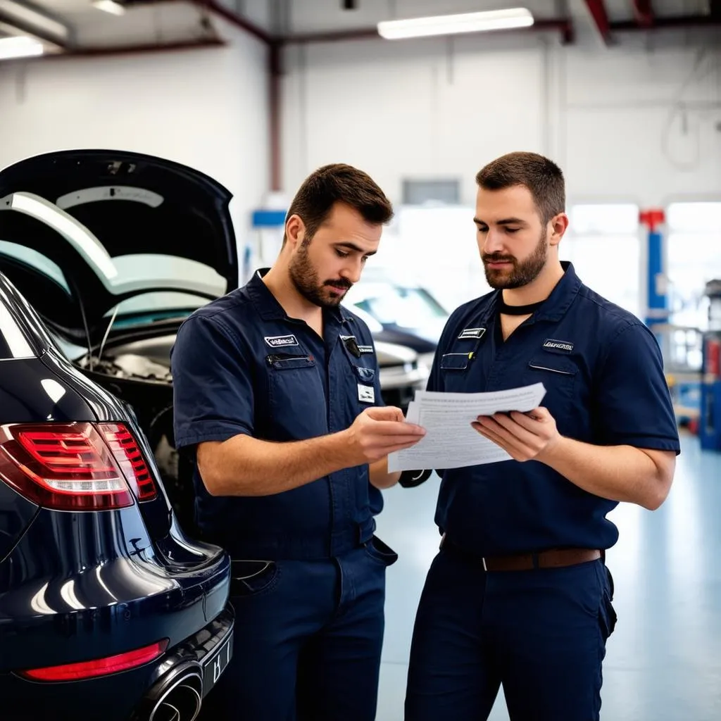 Mécanicien Mercedes et client