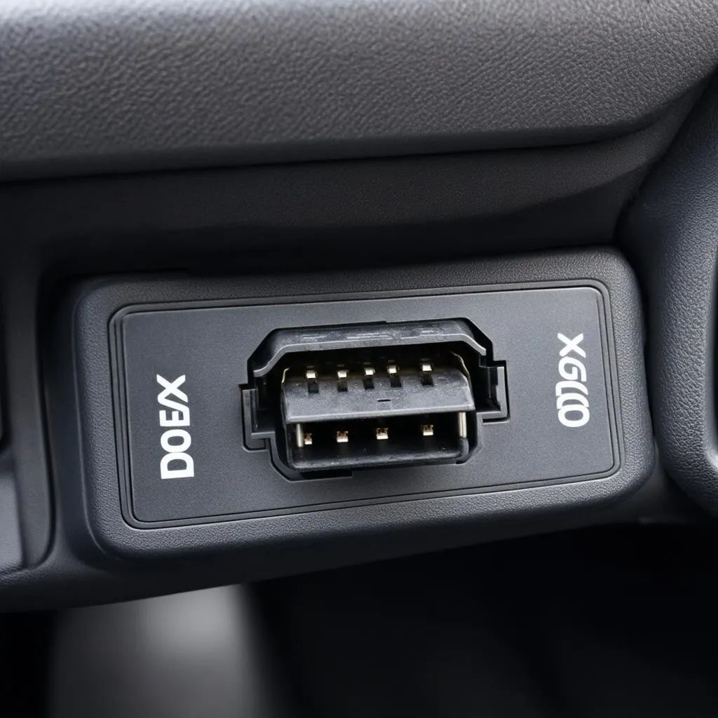 Connecteur OBD sur une Mitsubishi Lancer