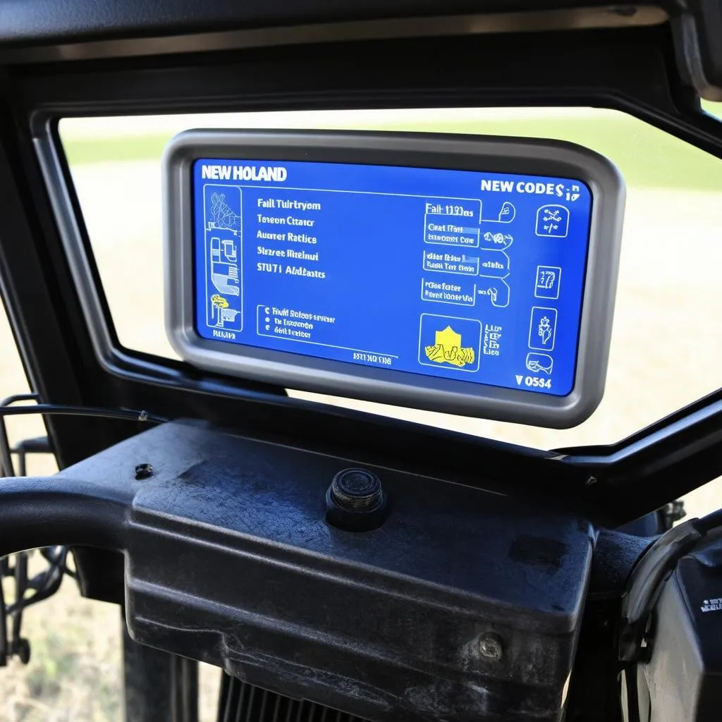 New Holland tractor display