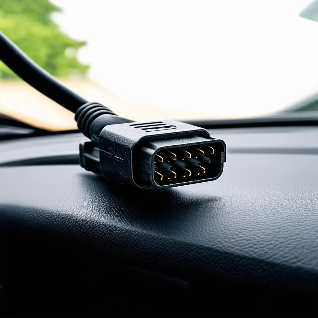 OBD connector in a car