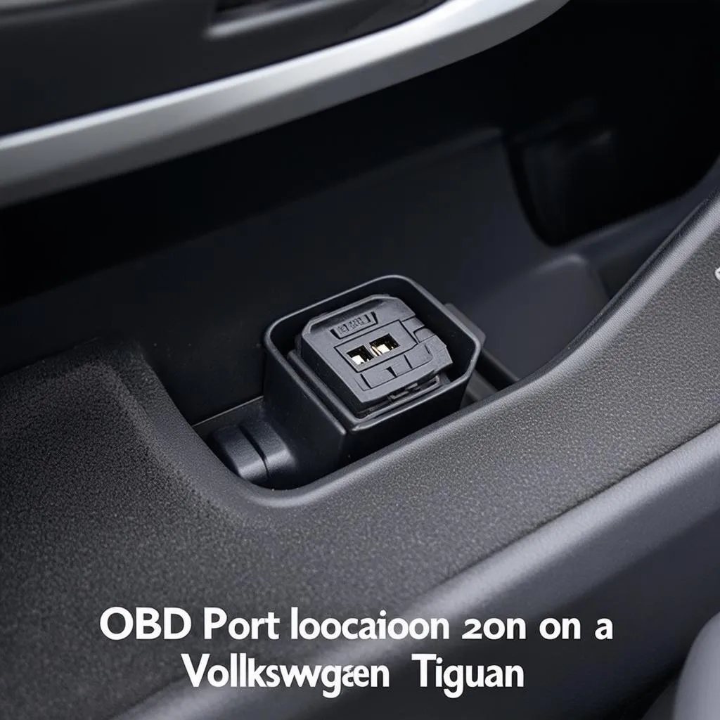 Emplacement du port OBD sur une Volkswagen Tiguan