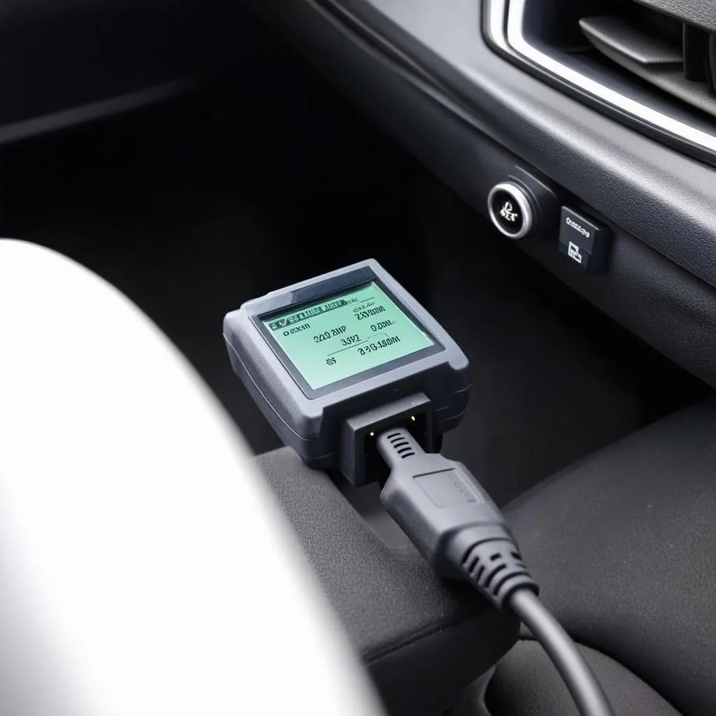 Scanner OBD branché sur une voiture