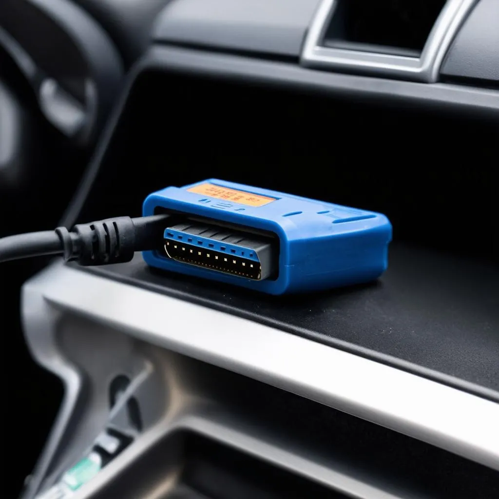 OBD Scanner Connected to Car