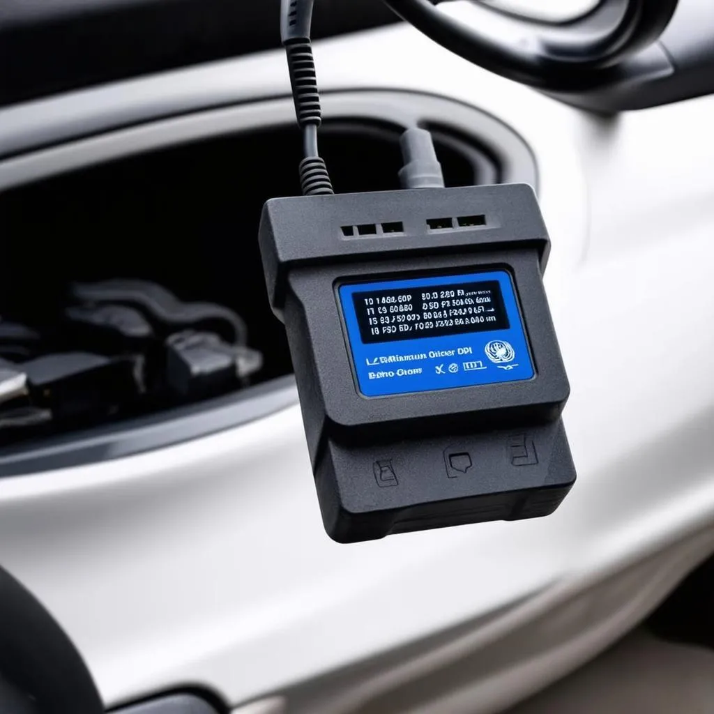 Scanner OBD branché sur une voiture indienne