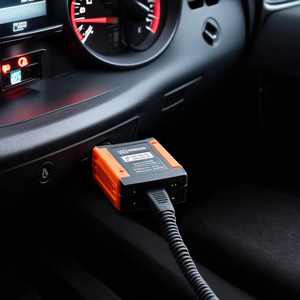 Scanner OBD-II branché à une voiture