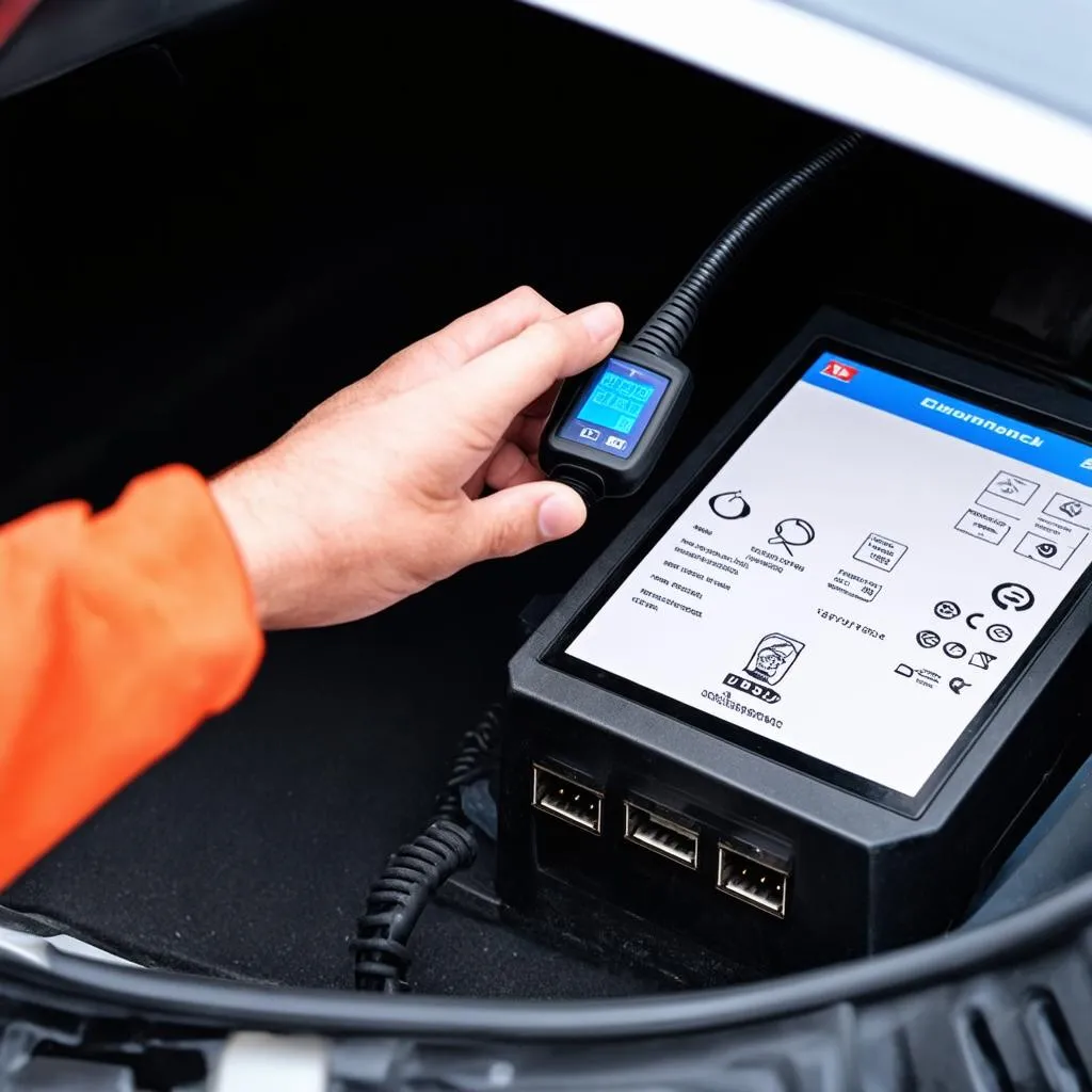 OBD2 scanner in use