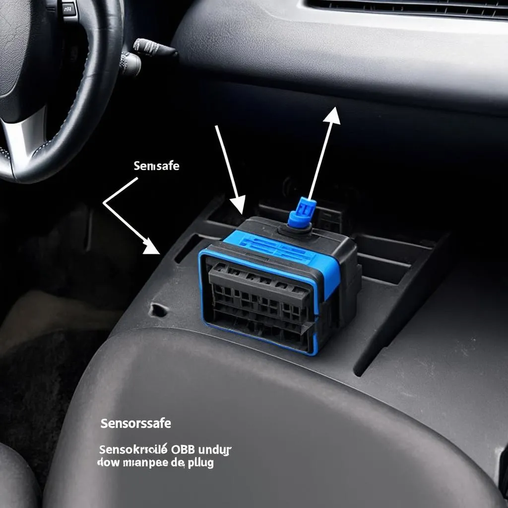 Emplacement du connecteur OBD Sensorsafe