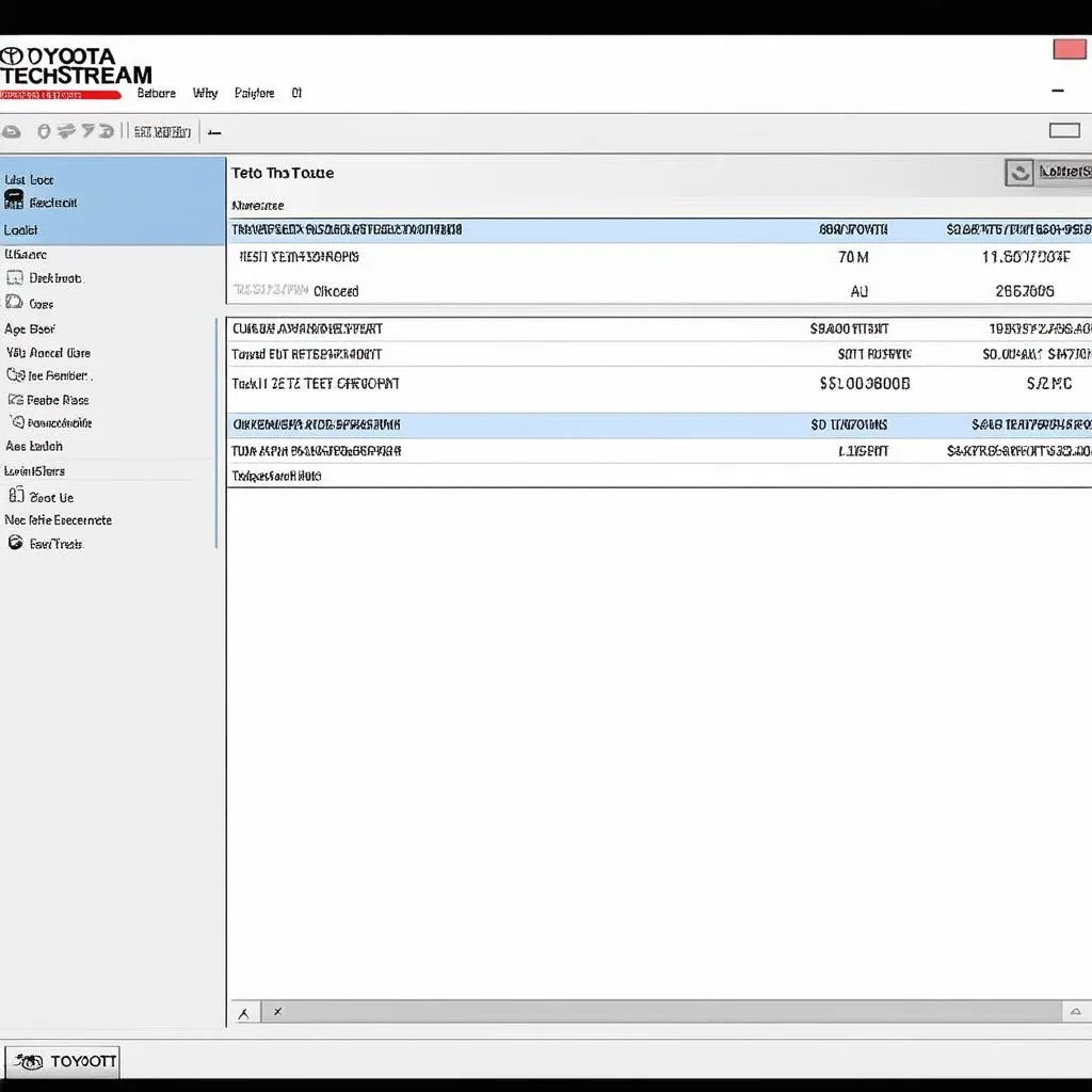 Toyota Techstream Interface