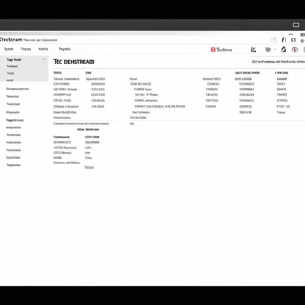 Toyota Techstream Software Dashboard