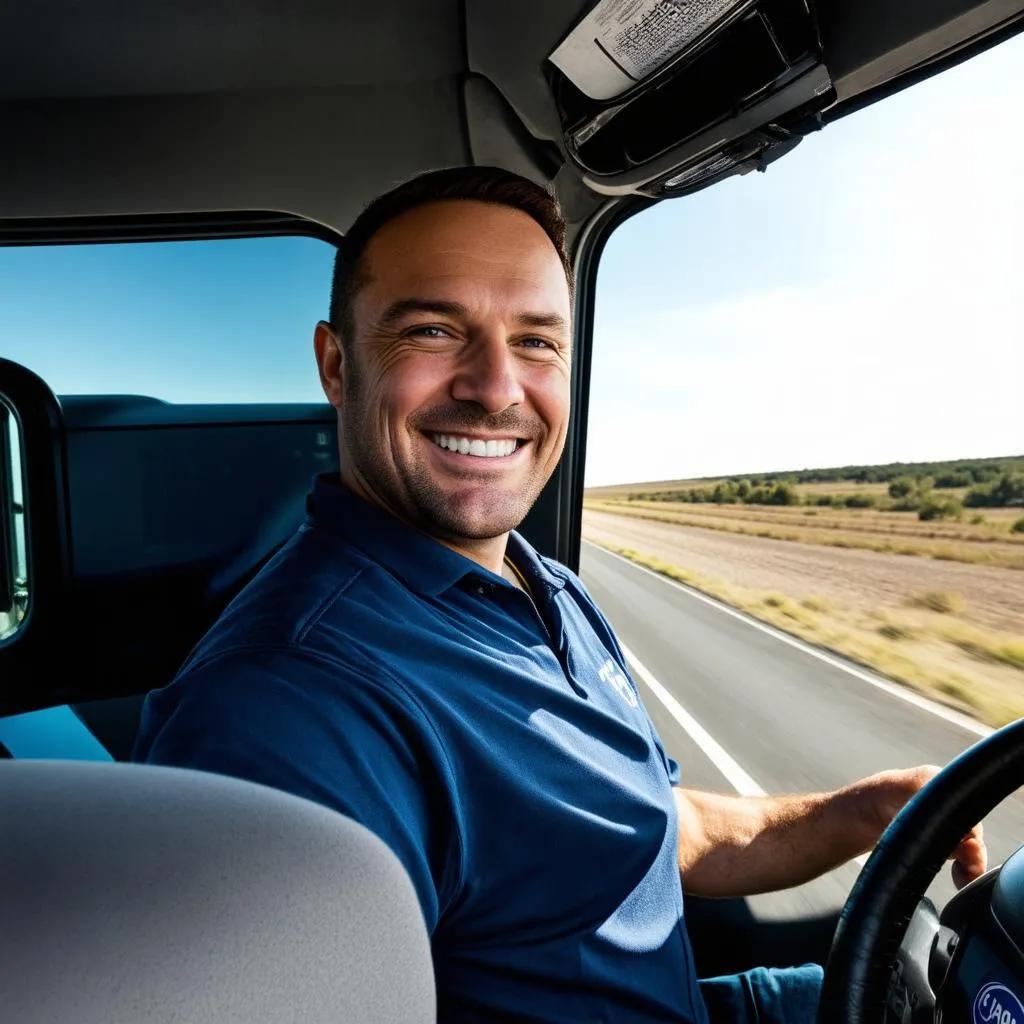 Truck driver on the road